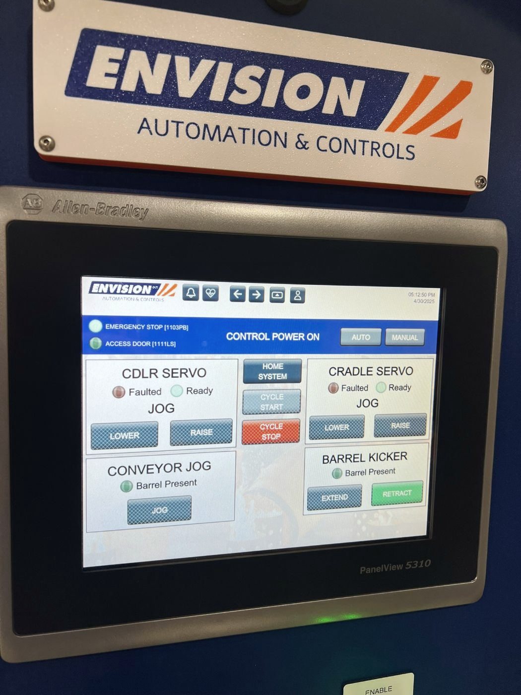 Envision HMI on a customer machine