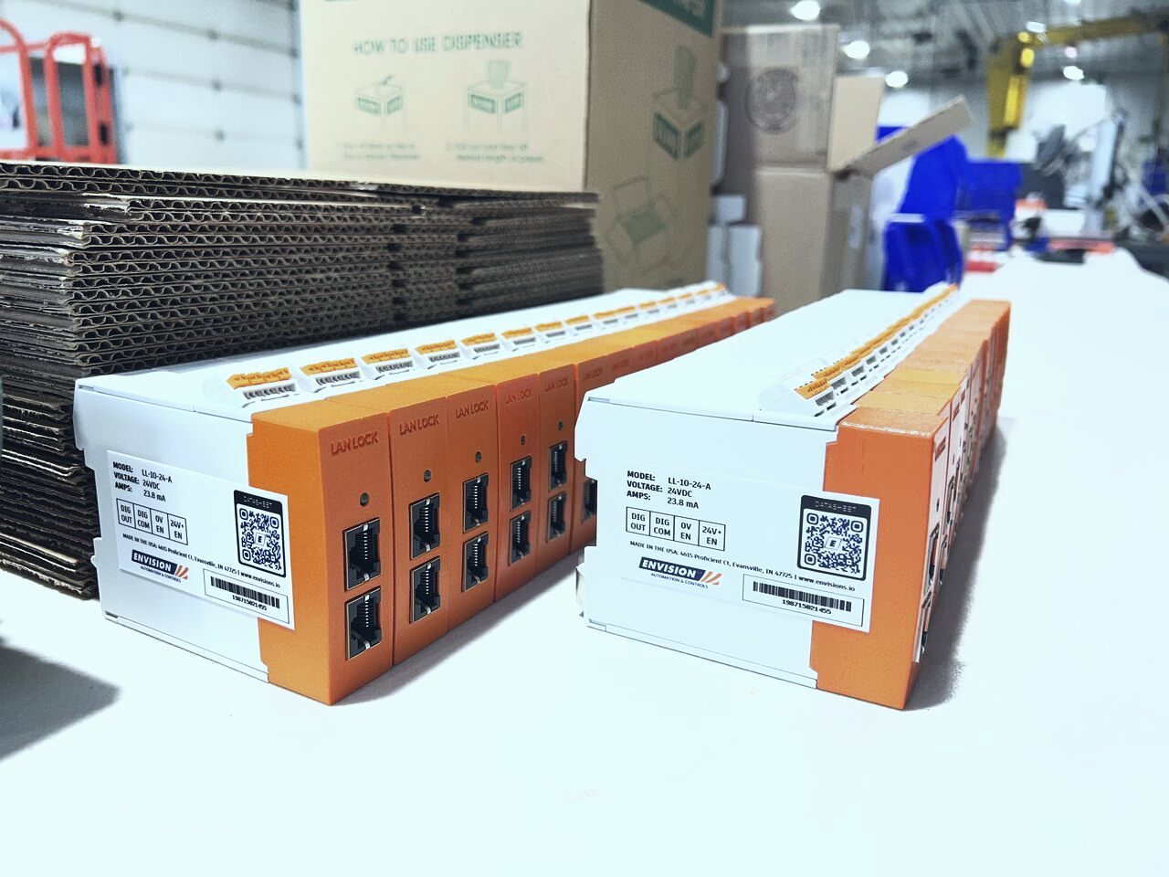 A production run of LAN Lock units in Evansville