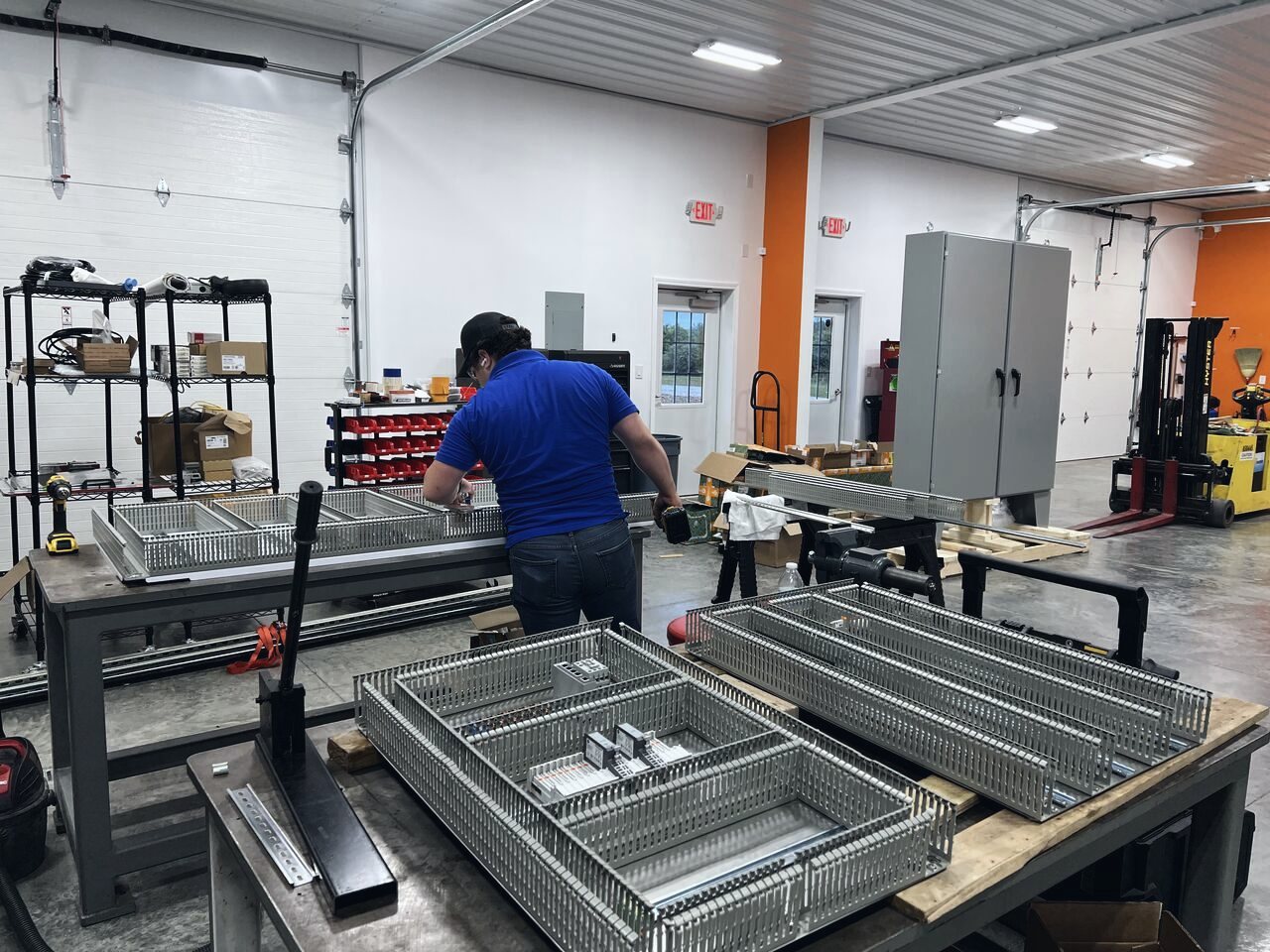 Control panel layouts being built in the Envision shop