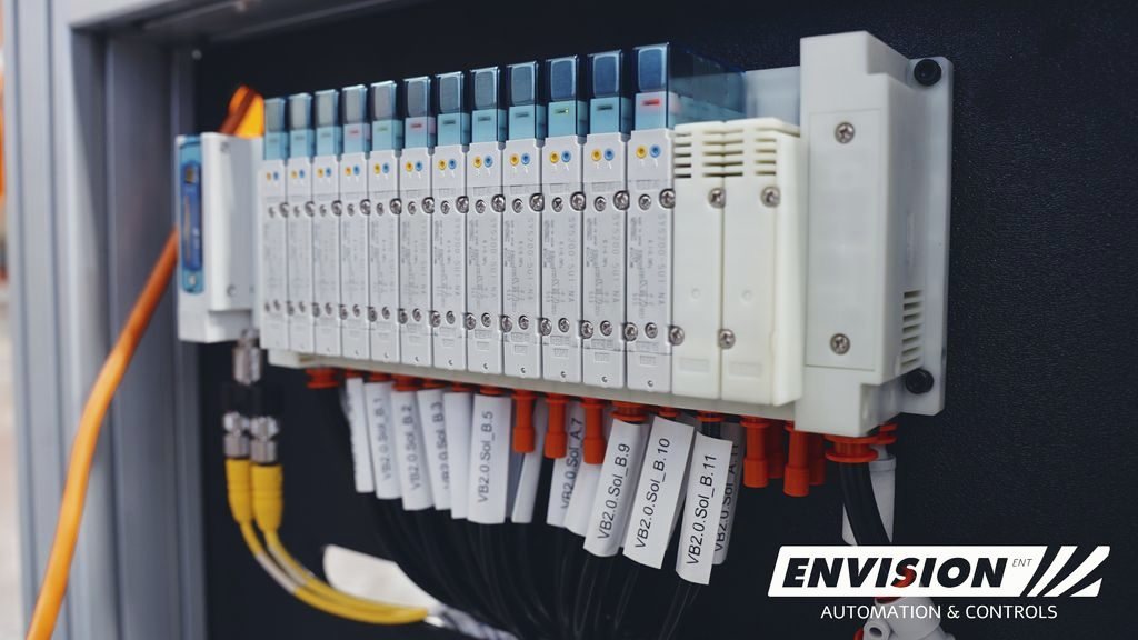 Pneumatic valve manifold designed and plumbed by Envision