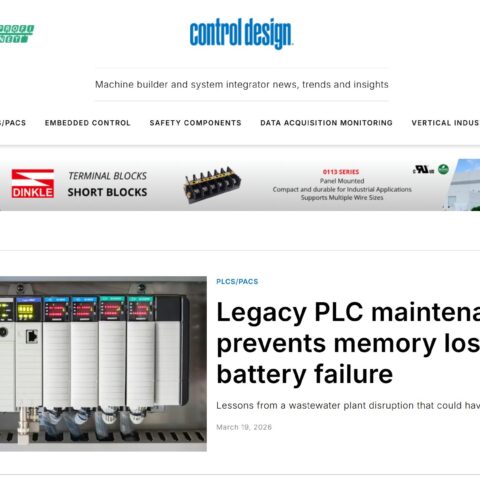 Read Our ControlDesign.com Article about PLC Batteries and how they can affect production BIG TIME!